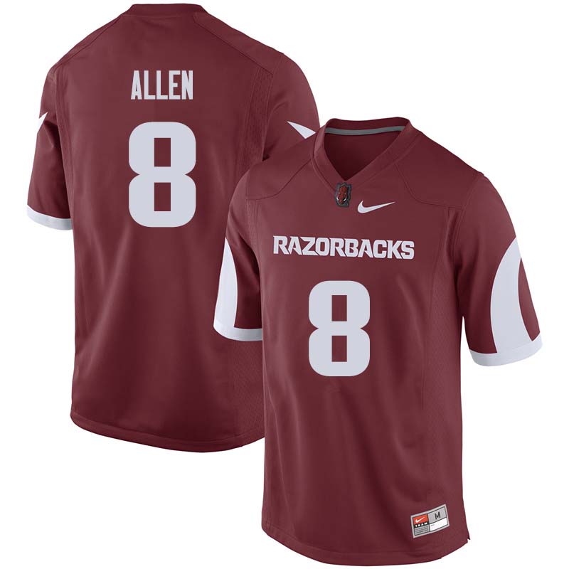 Men #8 Austin Allen Arkansas Razorback College Football Jerseys Sale-Cardinal
